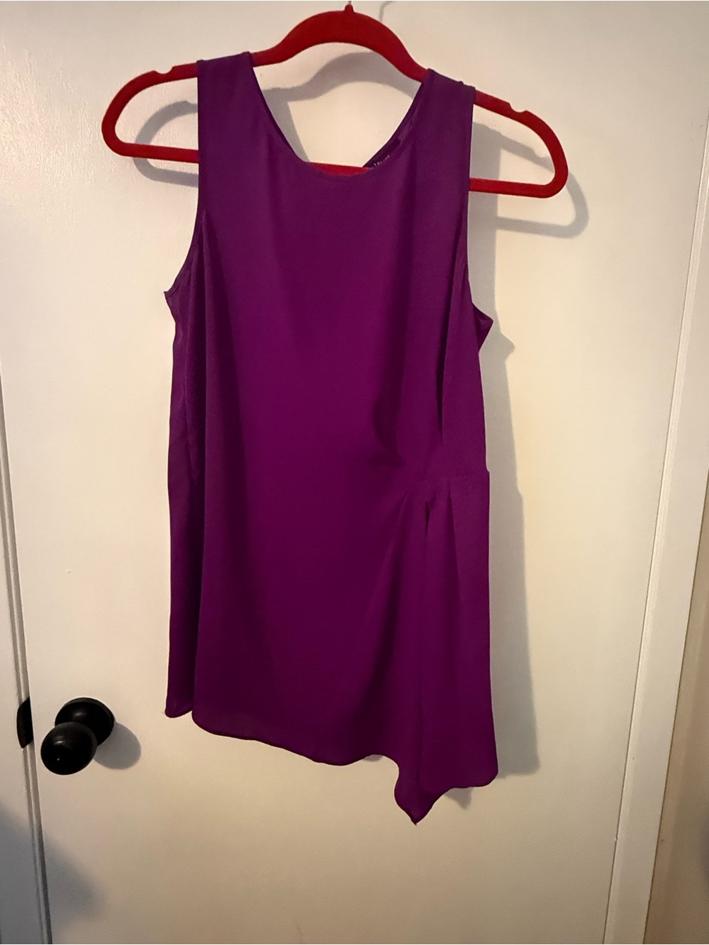 White House Black Market Purple Sleeveless Asymmetric Dress